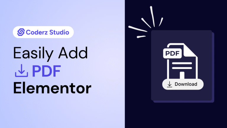 CoderzStudio - How to Add PDF in Elementor