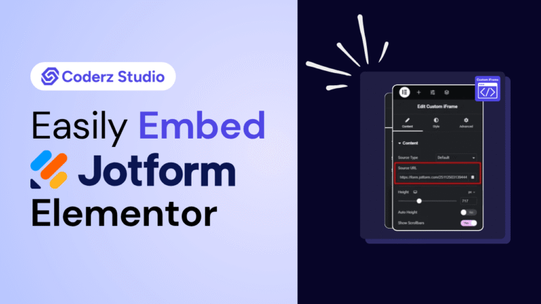 CoderzStudio - How to Embed JotForm in Elementor