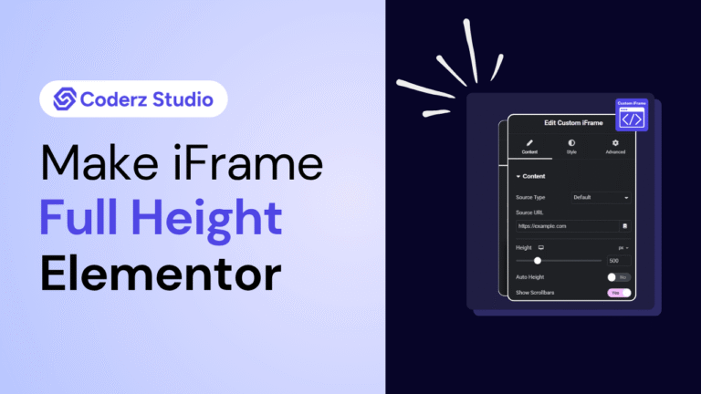 CoderzStudio - How to Make Elementor iFrame Full Height